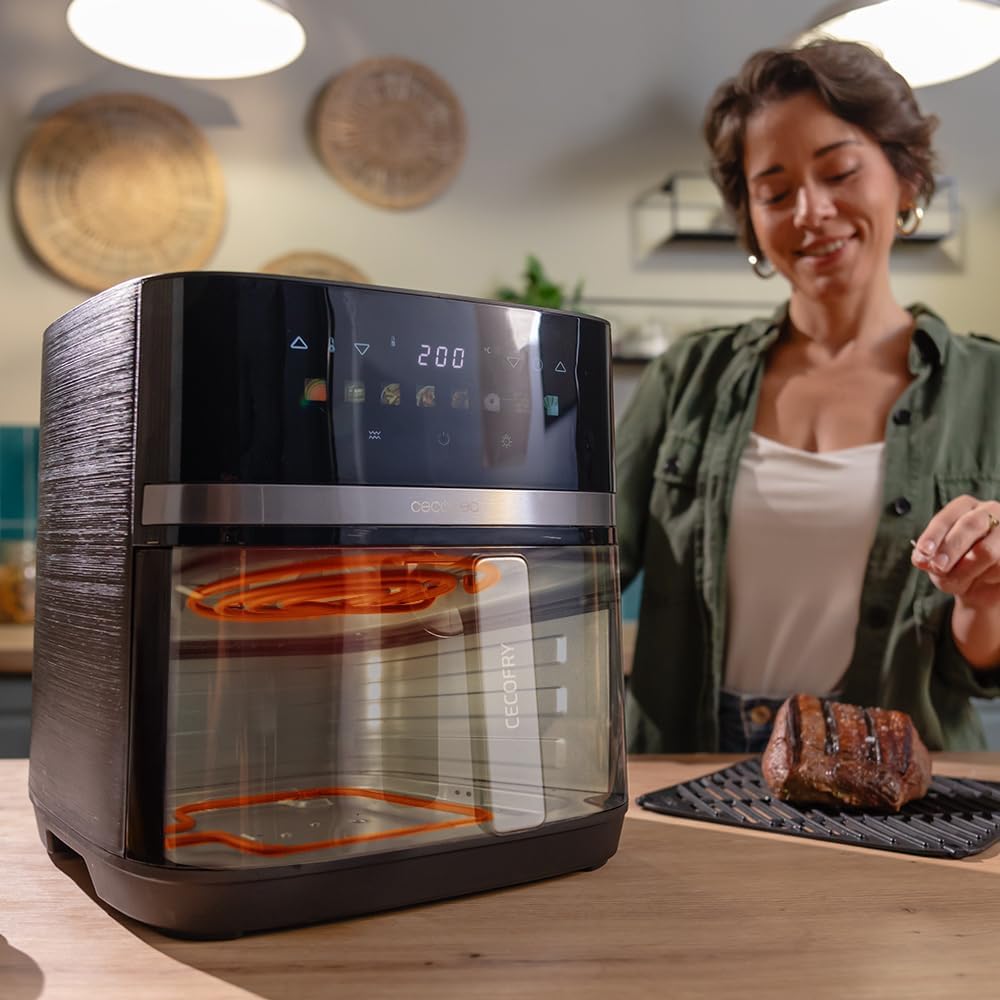 Cecotec Heissluftfritteuse ohne Öl 8L Grillplatte - Grill - Doppelte Heizelemente - Air Fryer Cecofr