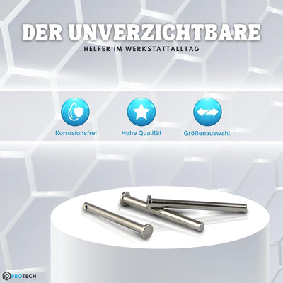 PROTECH 10 Stück Steckbolzen 12x55mm Edelstahl V4A rostfreier A4 Bolzen Splintbolzen Stecksplint Sic
