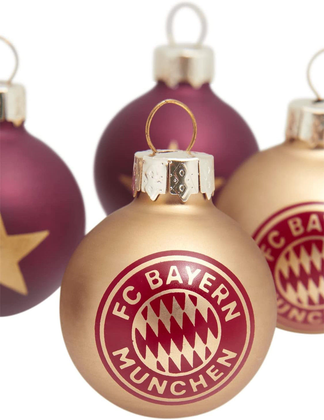FC Bayern München - Christbaumkugeln 10er Set - rot/Gold Ø 3 cm Weihnachtskugeln FCB