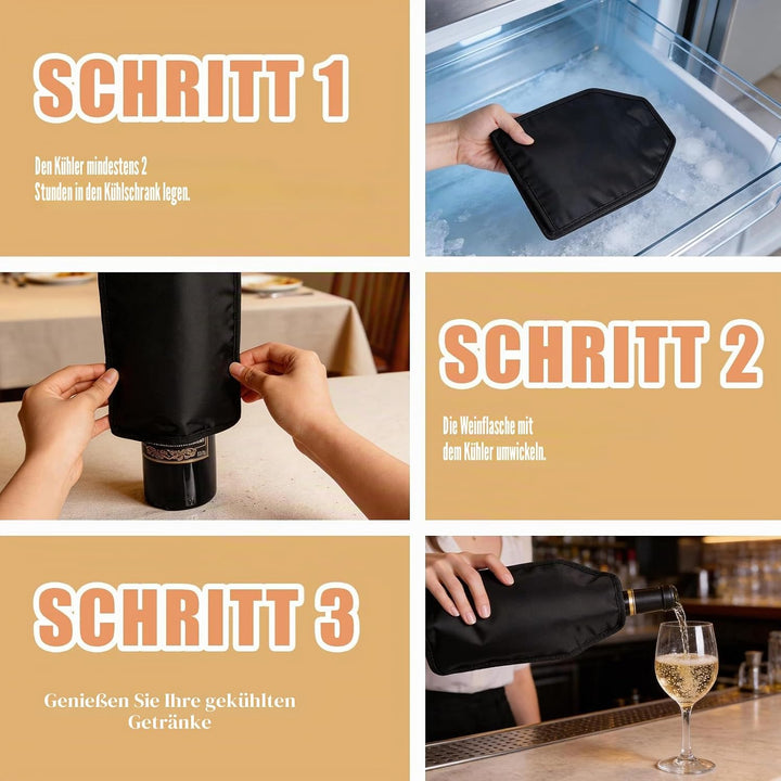 2 Stück Weinkühler Manschette, Kühlmanschette Weinflaschen, Flaschenkühler Wein für Unterwegs, Weinf