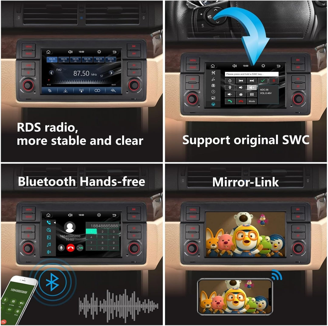 LXKLSZ Autoradio für BMW E46 3er Serie 1999-2004 Kompatibel mit Carplay/Android Auto mit 7 Zoll Touc