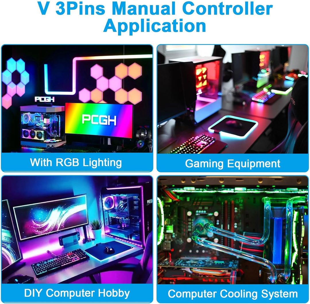 ARGB Konverter RUIZHI 5V ARGB zu 12V RGB Motherboard mit Manueller Controller zum Schalten von Farbw