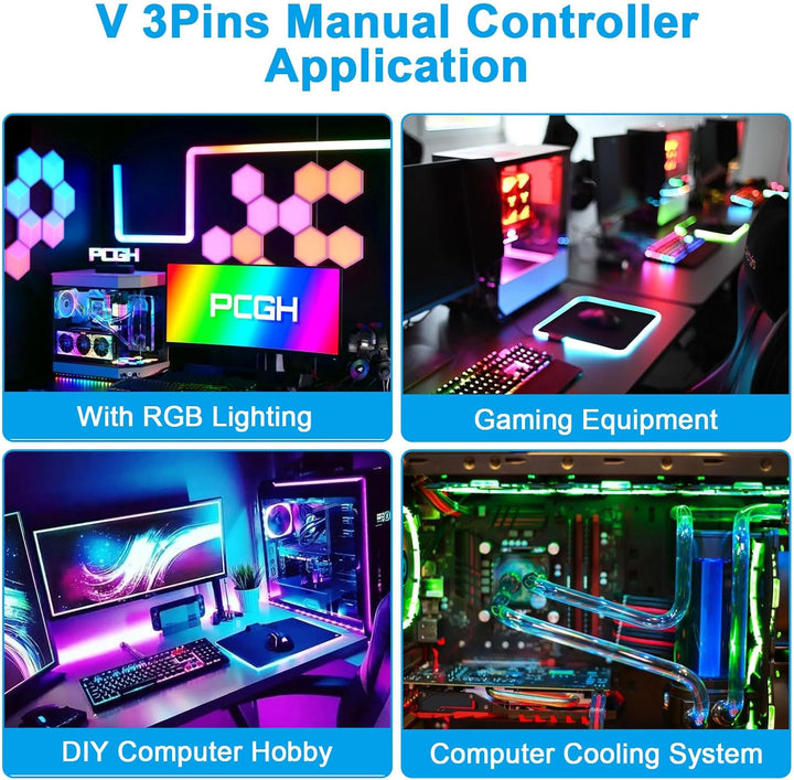 ARGB Controller Ulegqin ARGB 5V zu 12V RGB Motherboard mit Manueller Controller zum Schalten von Far
