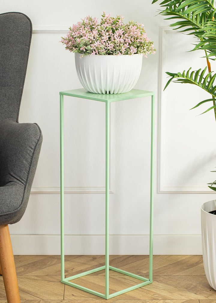 HowHomely Blumenständer Metall Grünblau 70 cm Hoch - Solider und Robuster Blumenhocker Metall - Pfla