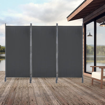 JOIEYOU Paravent Outdoor Sichtschutz Trennwand 3 Teilig 275x180cm Raumtrenner mit Flache Füsse,Anti-