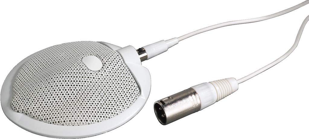MONACOR 233630 ECM-302B/WS Grenzflächenmikrofon, 6-m-Anschlusskabel, weiss
