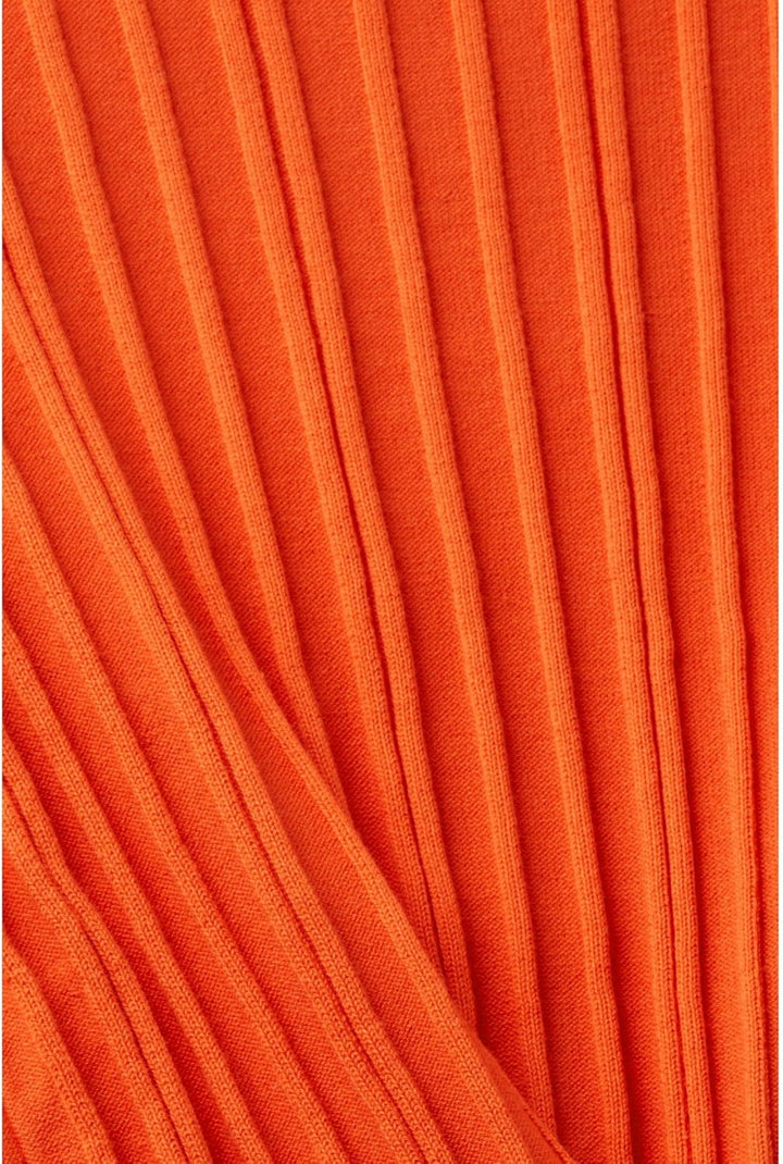 ESPRIT Gerippter Kurzarm-Pullover XXS Orange Red, XXS Orange Red