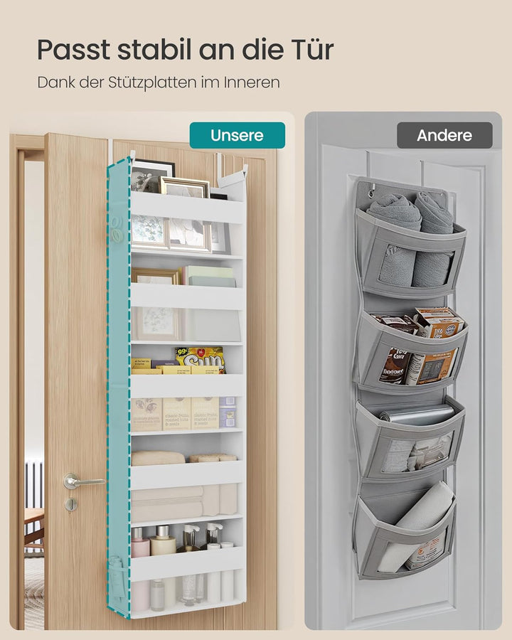 SONGMICS Hängeorganizer, Hängeregal, Tür-Organizer, Hängeaufbewahrung, Türregal Stoff, transparentes
