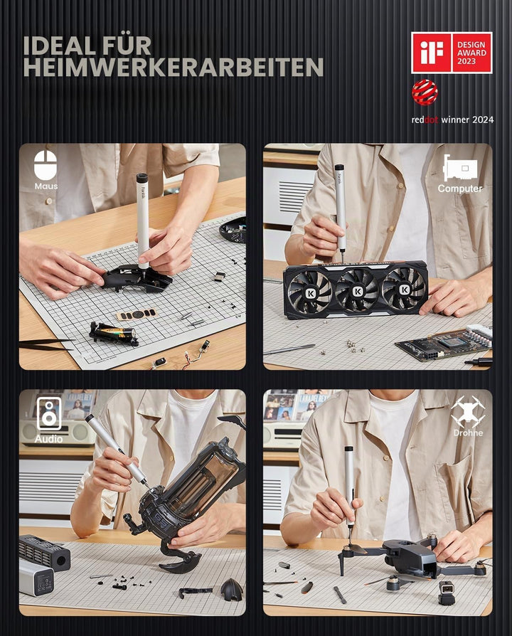 Fanttik E1 MAX Akkuschrauber，50 in 1 Magnetische Präzisions- Kit, 2 Gänge Drehmoment Elektro Schraub