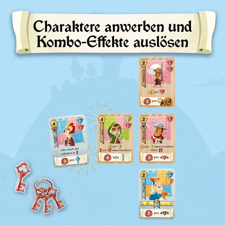 Kosmos 685393 Castle Combo, Deutsche Ausgabe, Kartenspiel für 2-5 Personen ab 10 Jahren, Taktisches