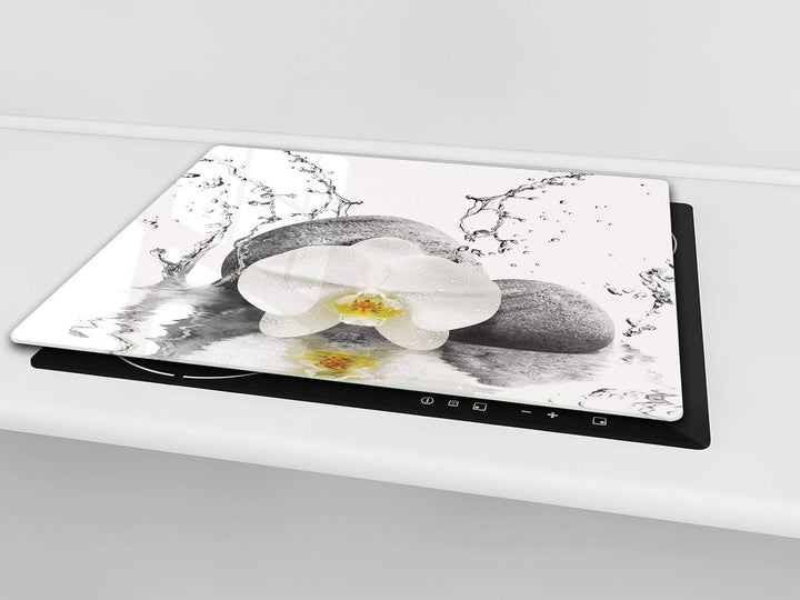 Schneidbrett aus Hartglas und schützende Arbeitsoberfläche – Schneideplatten SINGLE mit 60 x 52 cm u