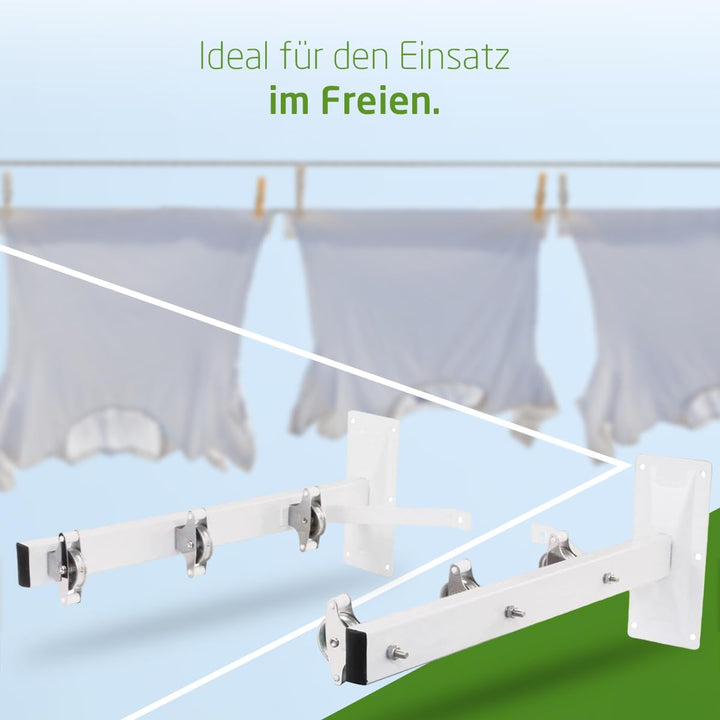 AMIG - Seitlicher Wäscheständer Modell 3 aus Edelstahl, Finish in Weiss, mit sechs Spulen und DREI S