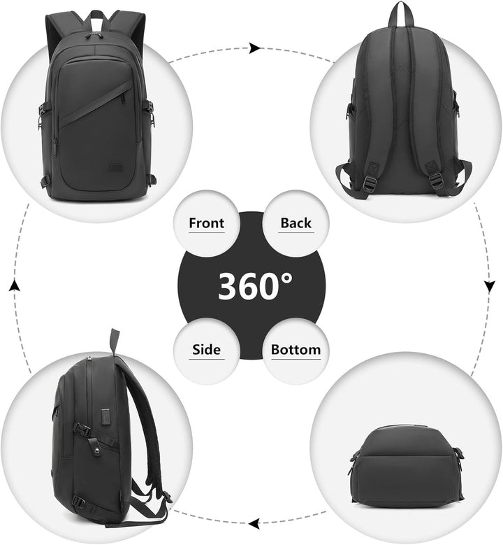 KONO Rucksack Herren, Laptop Rucksack 15,6 Zoll Schulrucksack Teenager Arbeit Laptoptasche mit USB L
