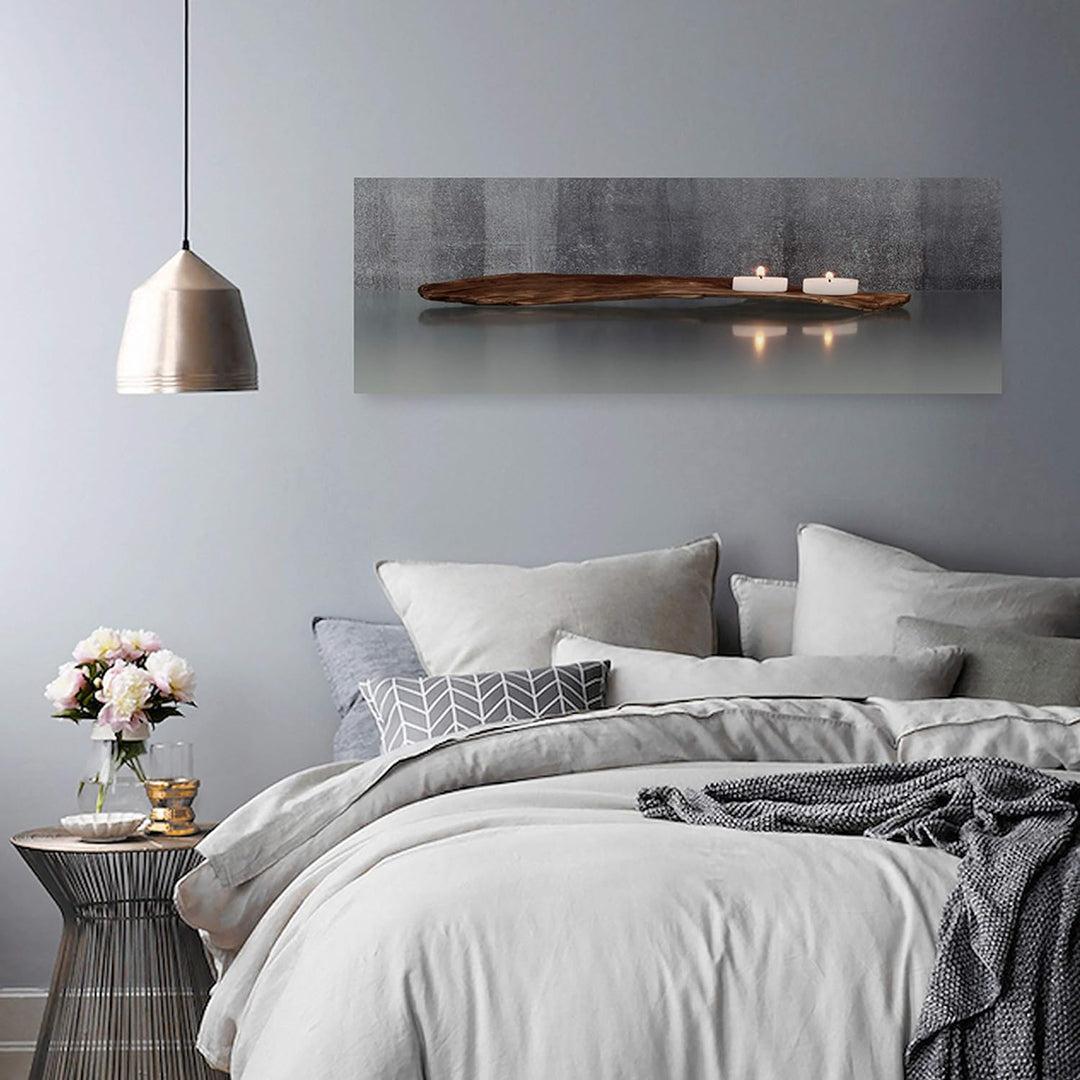 Feeby Bilder Kerzen Holz 120x40 cm Wohnzimmer Schlafzimmer Büro Flur Küche Wandbilder Modern Bild au