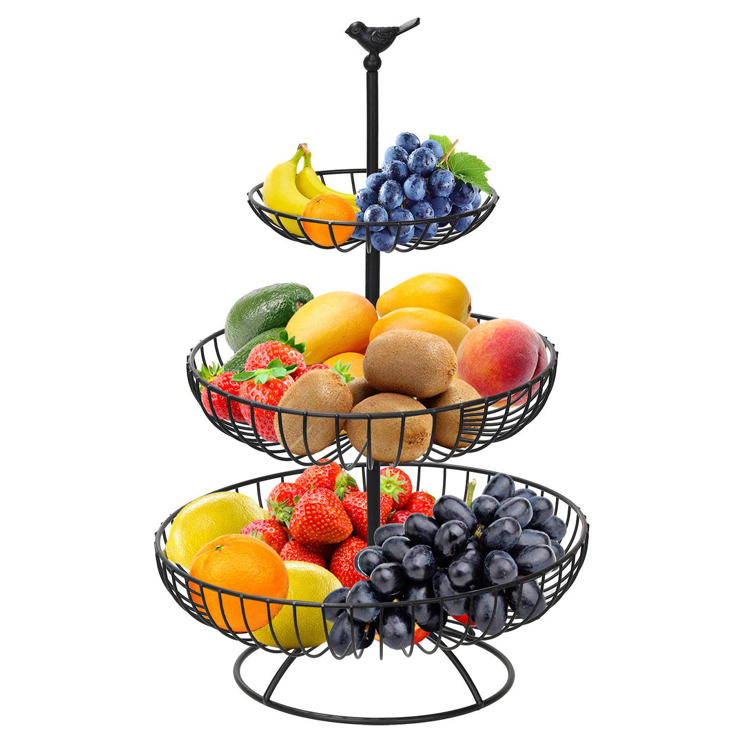 Hossejoy Obstkorb, 3 Stöckig Obstkorb für Mehr Platz auf der Arbeitsplatte, Obstschale & Snack-Verka
