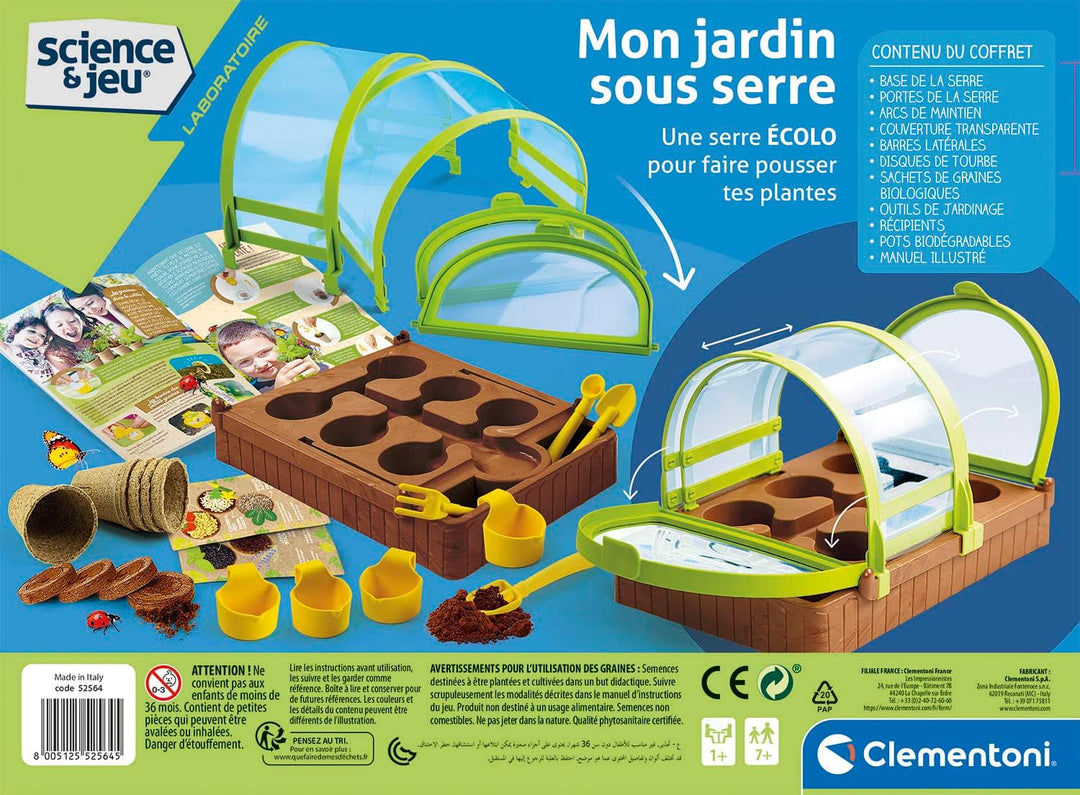 Clementoni - Science & Spiel – Mein Garten unter Gewächshaus – Modernes Design – Geheimnisse des bio