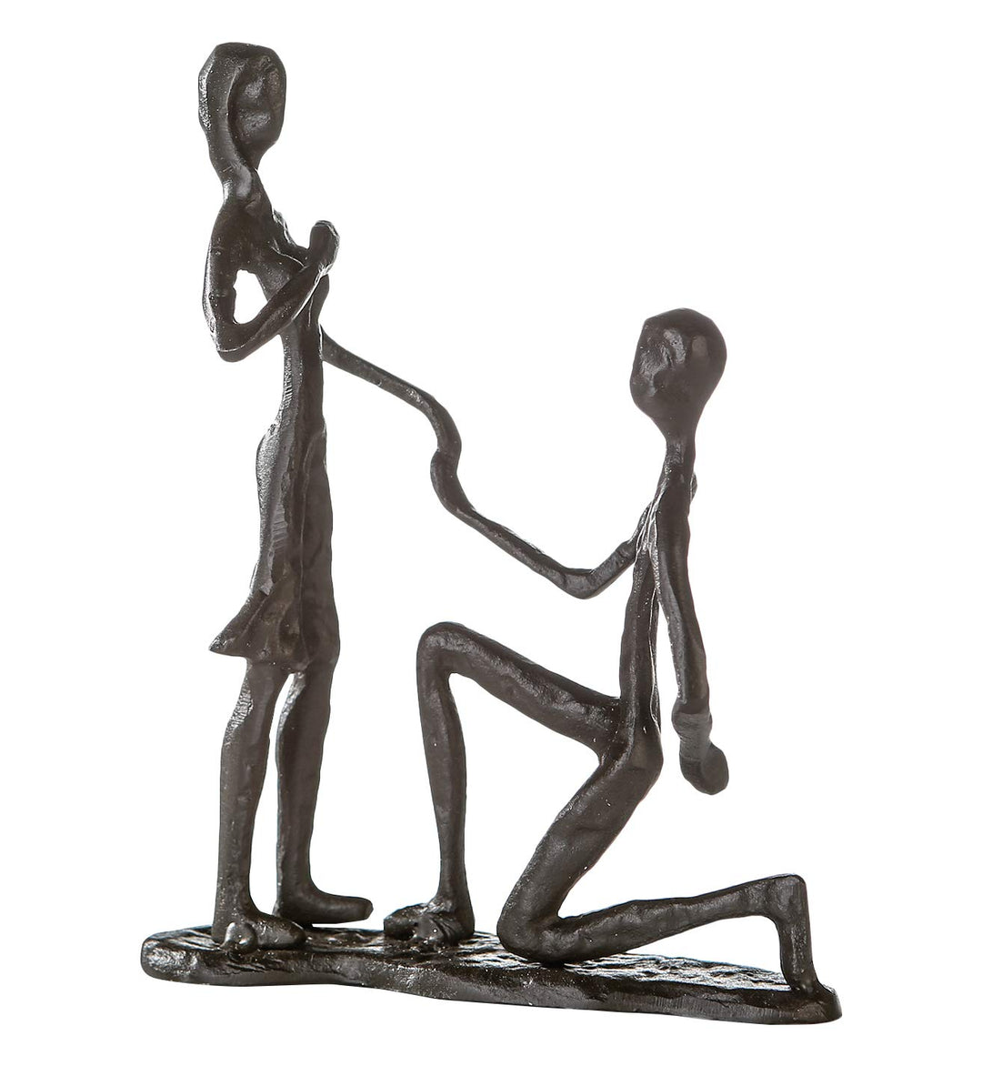 Casablanca - Design-Skulptur Marry Me - aus Eisen - brüniert H 17 cm