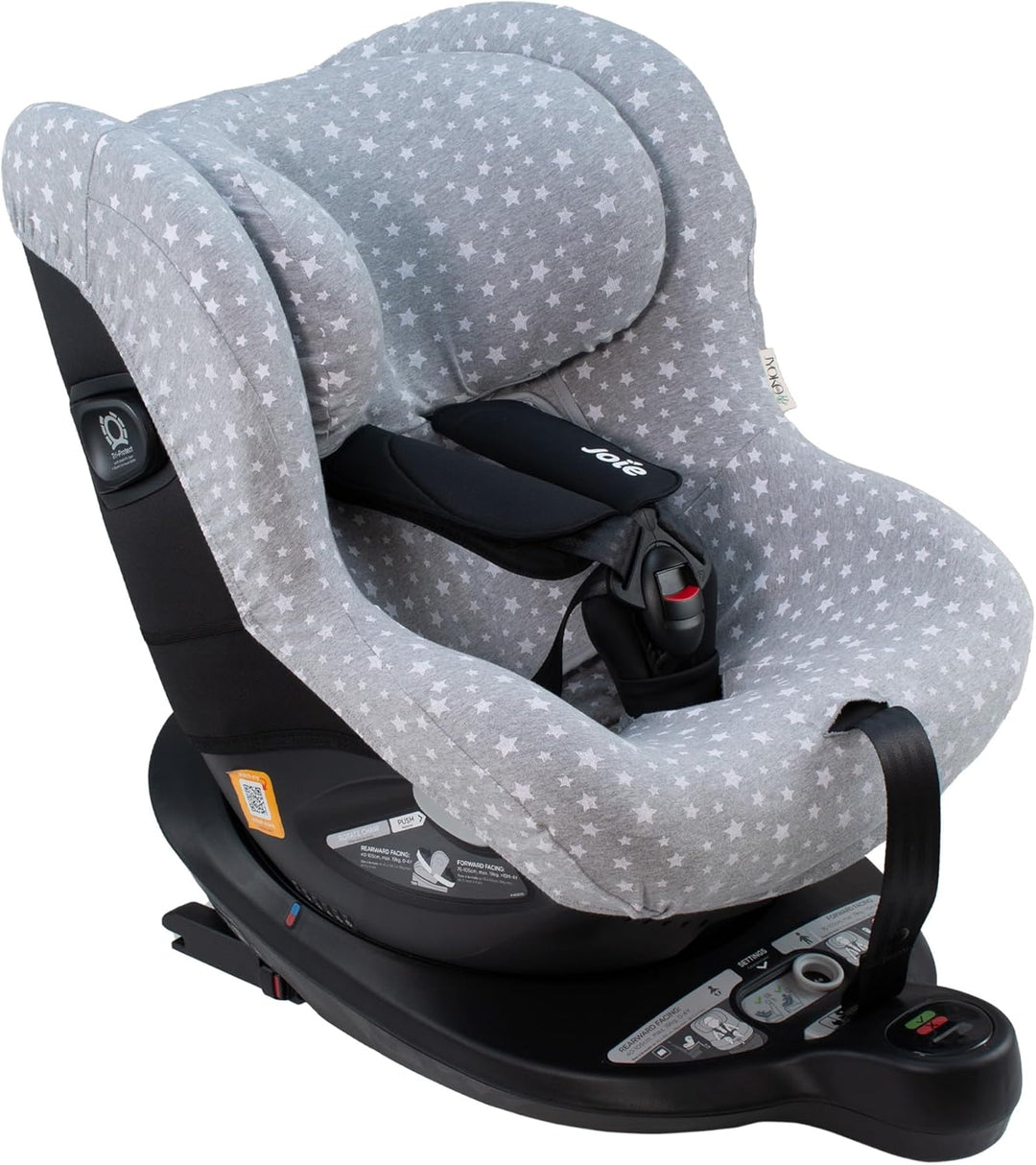 JYOKO Kids Bezug aus Baumwolle, kompatibel mit Joie I-Spin 360 und Joie I-Safe (White Star) White St