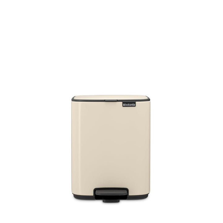 Brabantia Bo Treteimer 7 L (beige), platzsparender Mini Mülleimer mit Soft-Close-Funktion und leicht