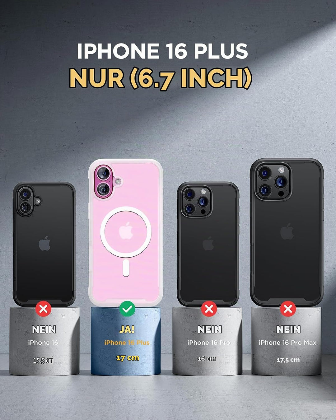 Miracase 360 Grad für iPhone 16 Plus Hülle mit Magsafe, Komplettschutz HandyHülle Magnetisch Stossfe