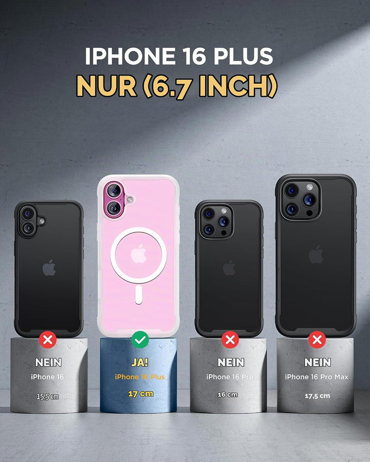 Miracase 360 Grad für iPhone 16 Plus Hülle mit Magsafe, Komplettschutz HandyHülle Magnetisch Stossfe