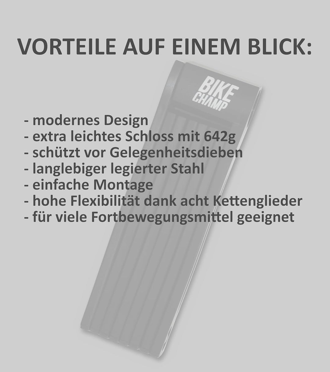 Fahrradschloss aus Stahl | sicherer Diebstahlschutz | extra leichtes Faltschloss mit 100 cm Länge in