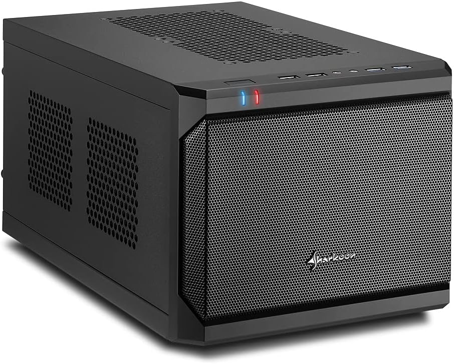 Sharkoon QB One PC-Gehäuse (Mini-ITX, 2X 2,5/3,5 interne, 2X USB 3.0/2.0),Schwarz