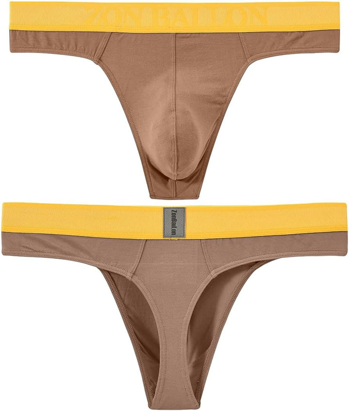 BIATWOWR Men's Thongs Underwears G Strings Mens Sexy Bulge Ball Pouch Slip Underwear Wide Band Male