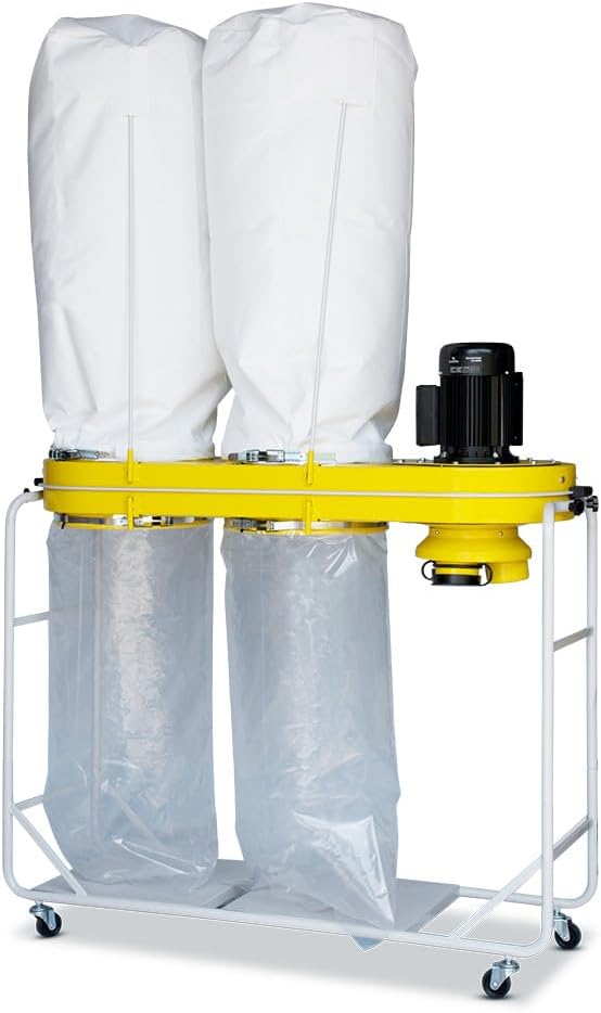 BAMATO Absauganlage AB-2800 | 2200W | 1900 Pa | Absaugleistung von 2800 m³/h | 2 x 175 Liter Spänesä