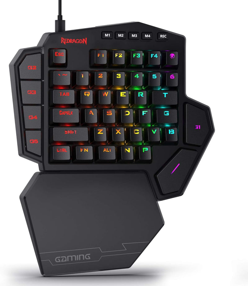 Redragon K585 DITI Einhand RGB Mechanische Gaming-Tastatur, Braune Schalter, Typ-C Professionelle mi