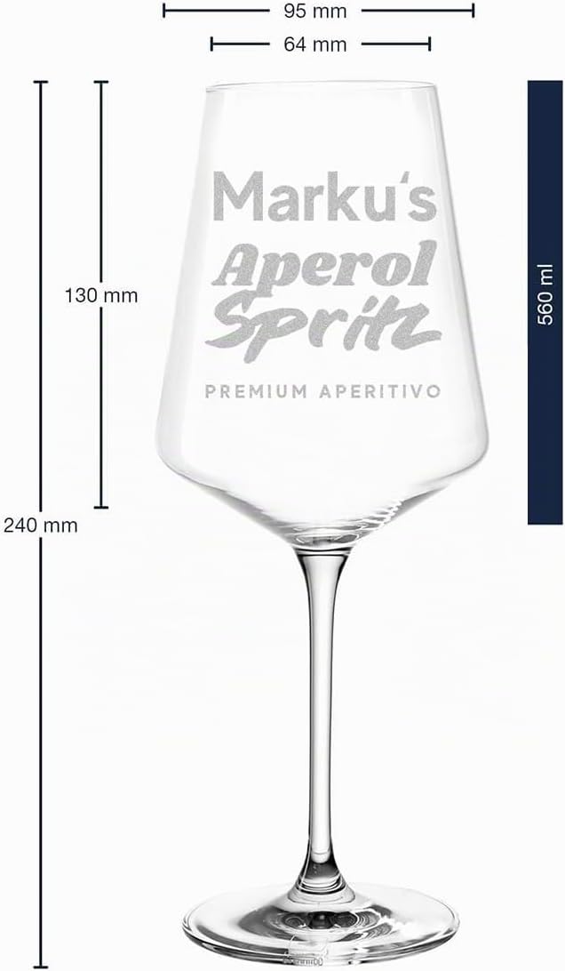 polar-effekt 2X Aperol Spritz Aperitif Gläser 560 ml mit Gravur - Geschenk zum Muttertag für Frauen