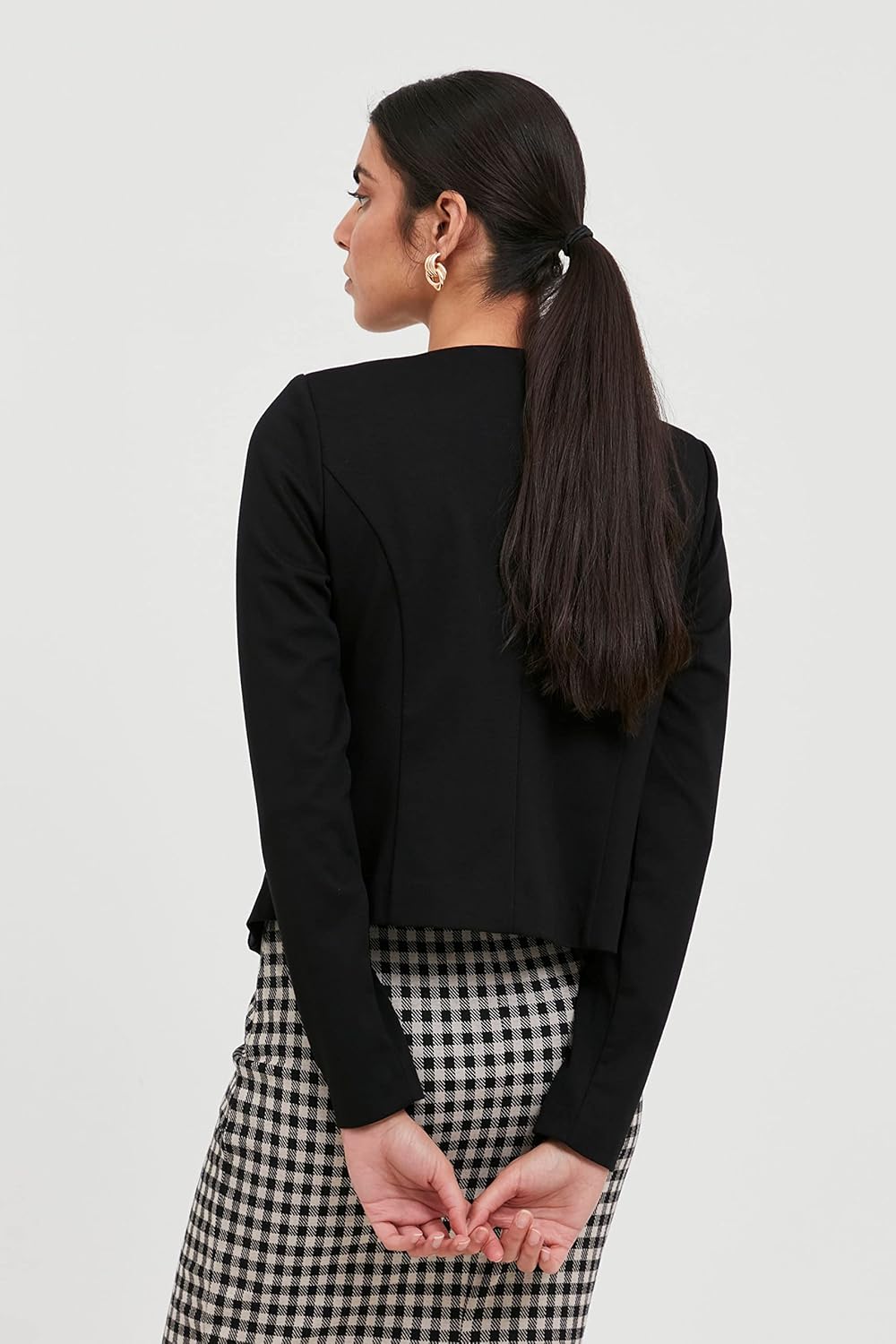 ICHI IHKATE Short BL Damen Blazer Kurzblazer Jacke Kurzblazer mit Stretch, 194008_black