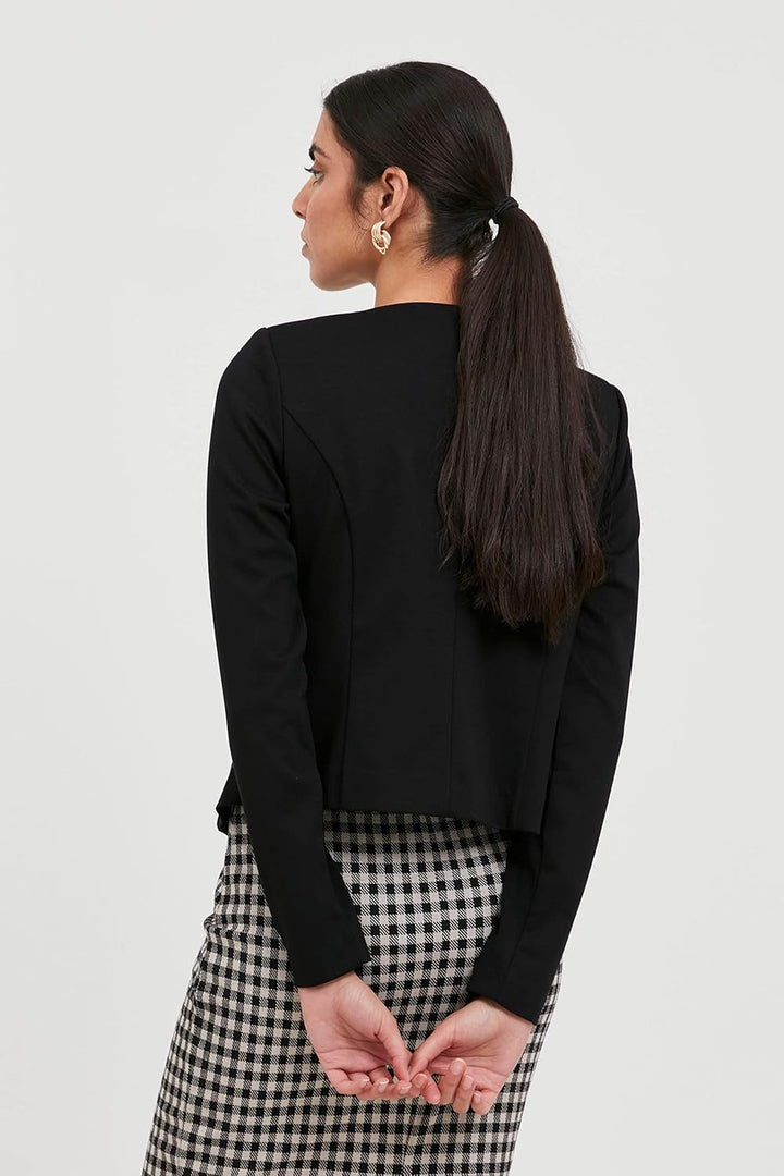 ICHI IHKATE Short BL Damen Blazer Kurzblazer Jacke Kurzblazer mit Stretch, 194008_black