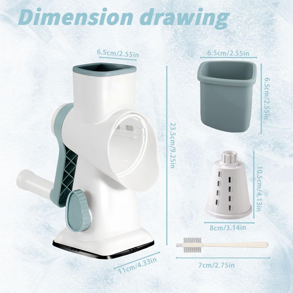 Manueller Eisbrecher, panemy Ice Crusher, Slushie Maker mit Doppelreihigen 45°Winkelklingen, Effizie