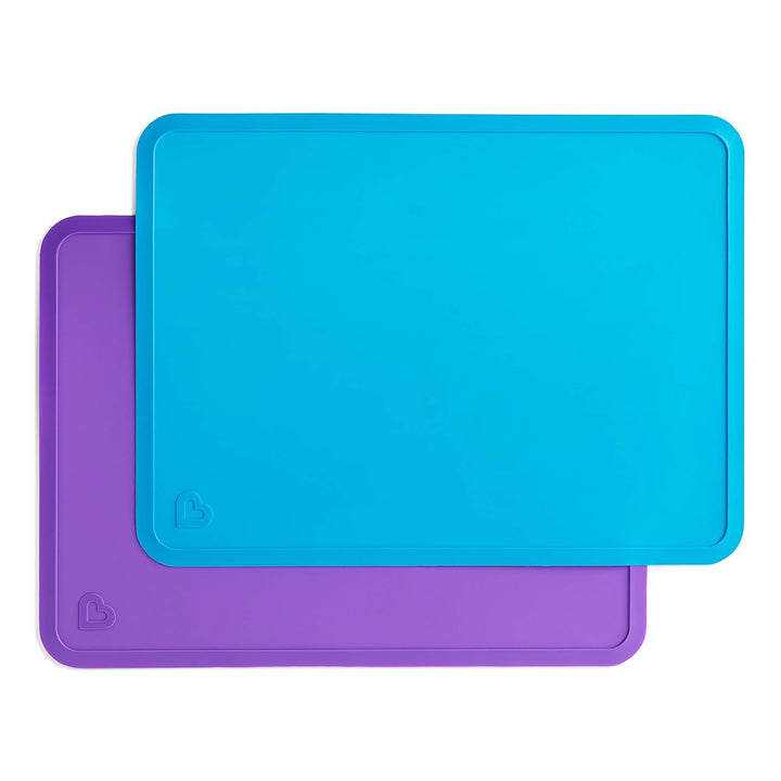 Munchkin Silikon-Tischsets für Kinder, 2er-Pack, blau/lila