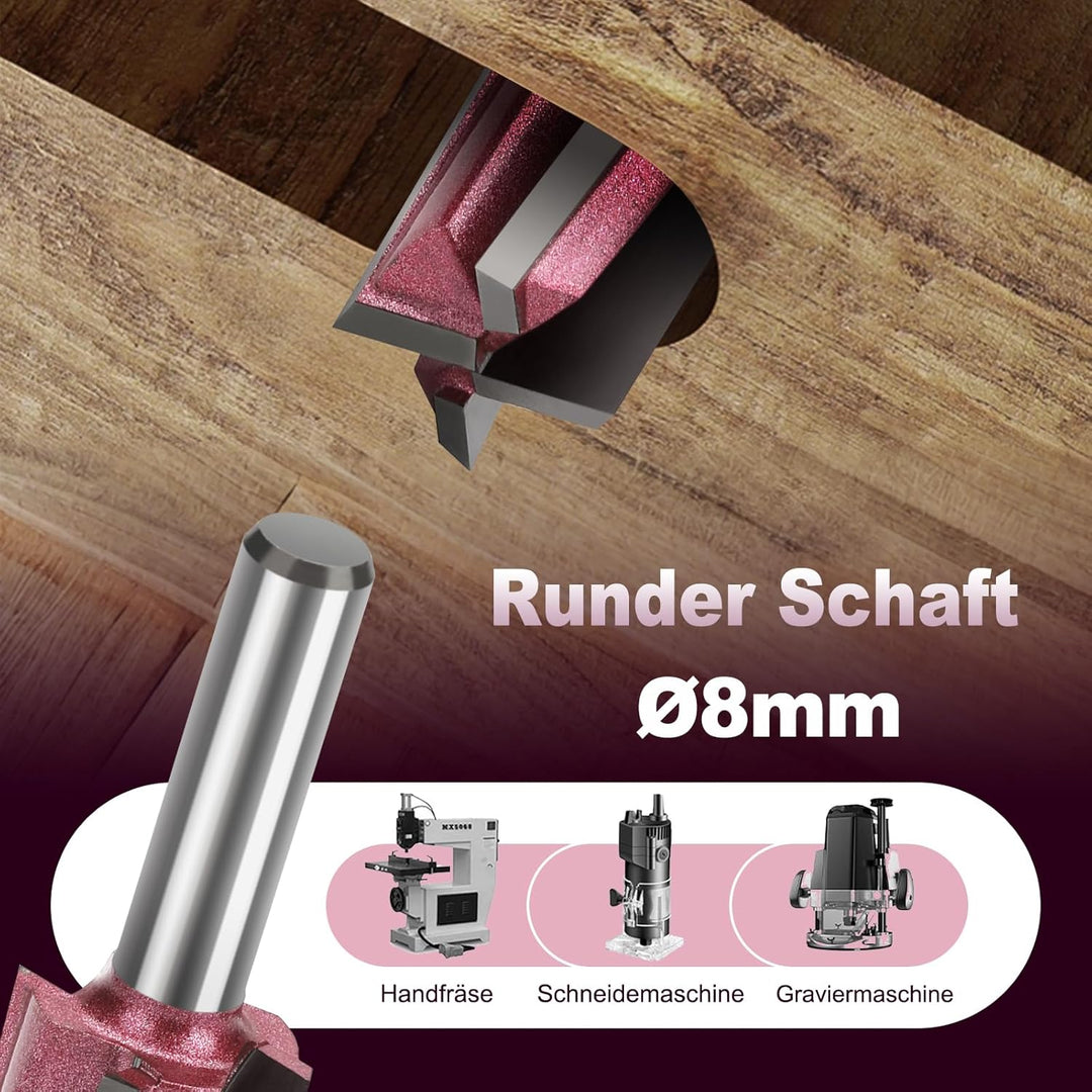 4 Klingen Bodenreinigung Fräser 8mm Schaft,Ø16mm Arbeitslänge 30mm Professional Hartmetall Bestückt