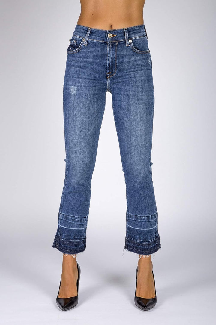 7 For All Mankind Damen Bootcut Jeans 26 Dark Blue, 26 Dark Blue