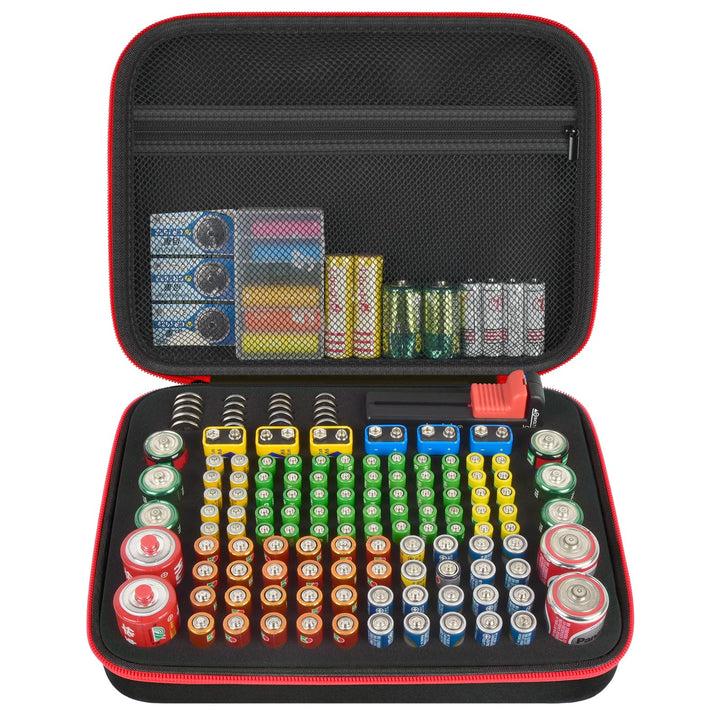 Batterie Aufbewahrungsbox Box, Batteriekasten Koffer mit Batterietester BT-168, Batterie Organizer H