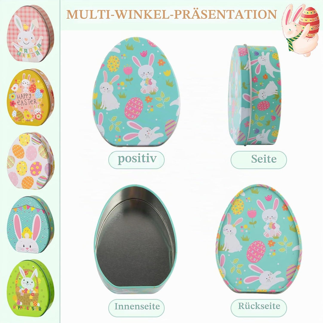 Osterhasen-Keksdosen*6pcs, Ostern Keksdose Gebäckdose mit Deckel, Hase Ostereier Geschenkdose, Oster