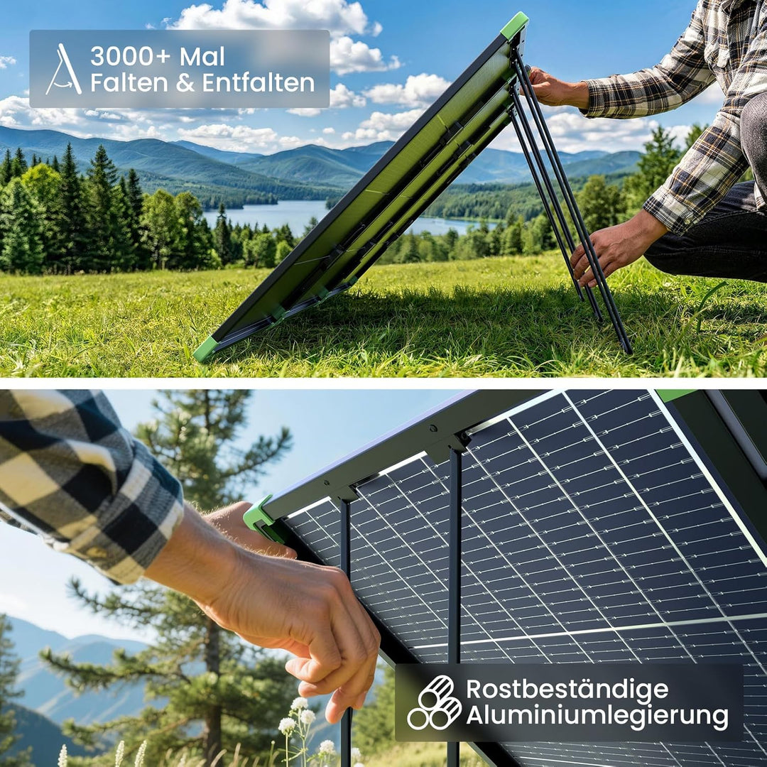 N-Type 16BB 200W Tragbares Bifazial Solarpanel,Callsun Faltbare Monokristallines Solarpanel für Trag