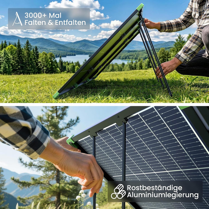 N-Type 16BB 200W Tragbares Bifazial Solarpanel,Callsun Faltbare Monokristallines Solarpanel für Trag