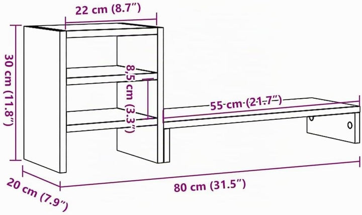 vidaXL Monitorständer, Schreibtischaufsatz mit Schreibtisch-Organizer, Unterbau Bildschirm Laptop St