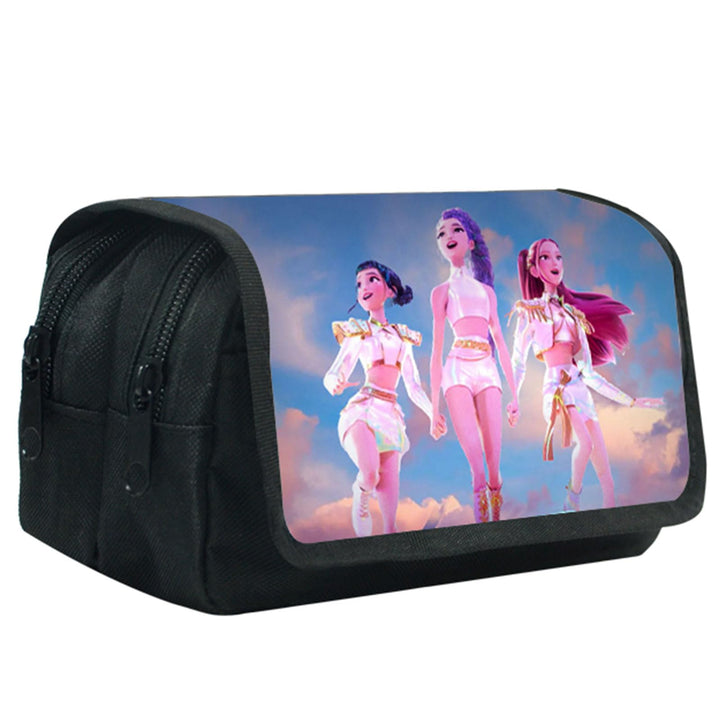 Kp Demo Hunte Schlampermäppchen mit Cartoon Design, Doppel-Reissverschluss, für Teenager Studenten B