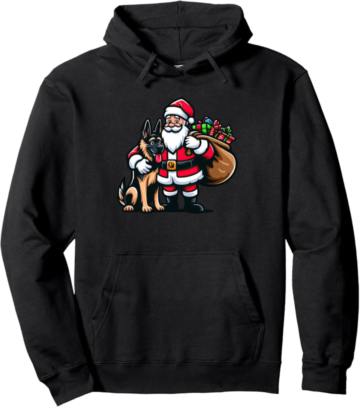 Deutscher Schäferhund Weihnachtsmann Lustiger Hund Weihnachten Pullover Hoodie