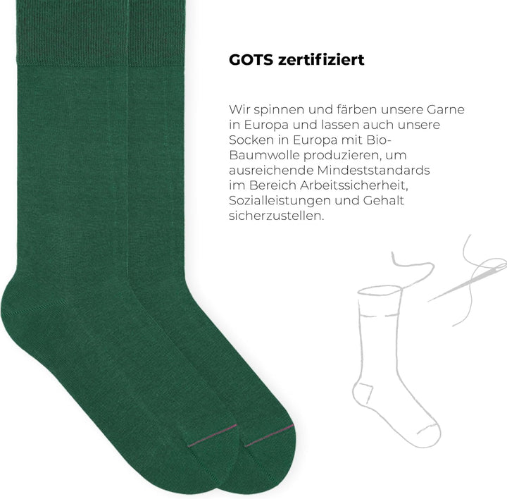von Jungfeld - Herren Socken/Strumpf Herrensocken 3er-Pack einfarbig 43-46 Dunkelgrün, 43-46 Dunkelg