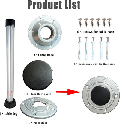 DarkSwan Removable Tischfüsse, Aluminiumlegierung Schwenktisch RV Table Legs, Wohnmobil Camping Tisc