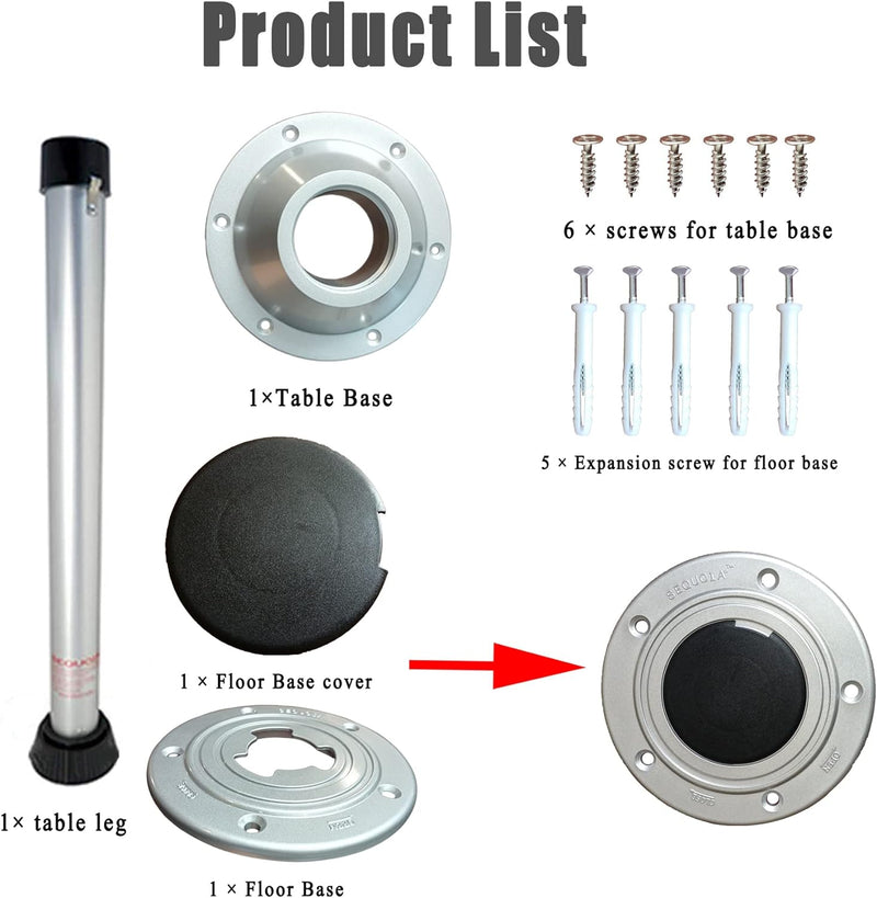 DarkSwan Removable Tischfüsse, Aluminiumlegierung Schwenktisch RV Table Legs, Wohnmobil Camping Tisc