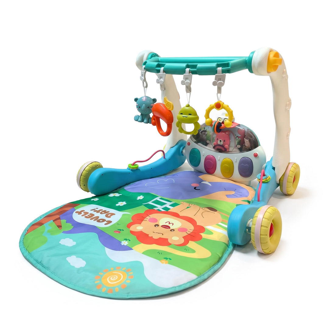 Relaxdays Spielbogen, mit Spielzeug, Rollen, Musik & Licht, HBT: 41 x 58 x 75 cm, Baby Gym, Krabbeld