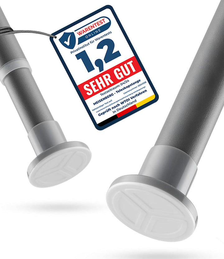 Spannstange ohne Bohren 260-310cm, Grau, Ø 25 mm, Multifunktionale Teleskopstange zum Klemmen - Vorh