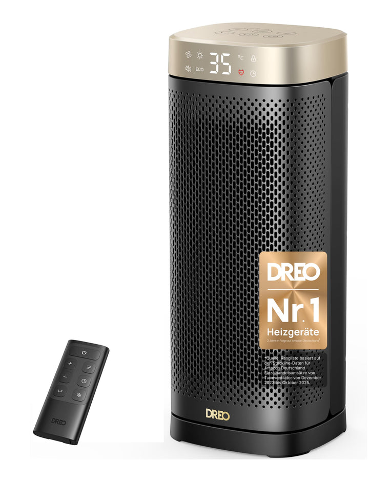 DREO Heizlüfter Energiesparend Leise, 2000W Keramik Heizung mit Thermostat, 12-Std-Timer, 3 Modi, 70